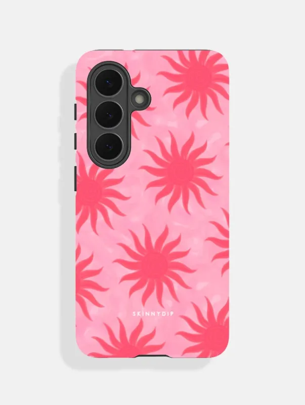 Sunshine Swirls Pink and Red Ultra Protective Samsung Case made by Skinnydip London