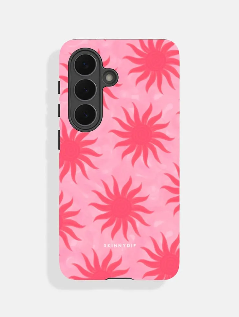 Sunshine Swirls Pink and Red Ultra Protective Samsung Case sold by Skinnydip London
