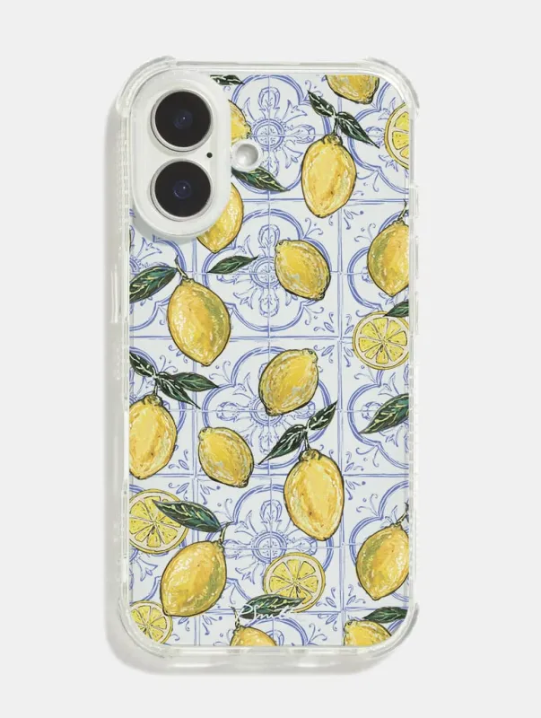 Pippa Smith Studio x Skinnydip Lemons On Tiles Shock iPhone Case made by Skinnydip London