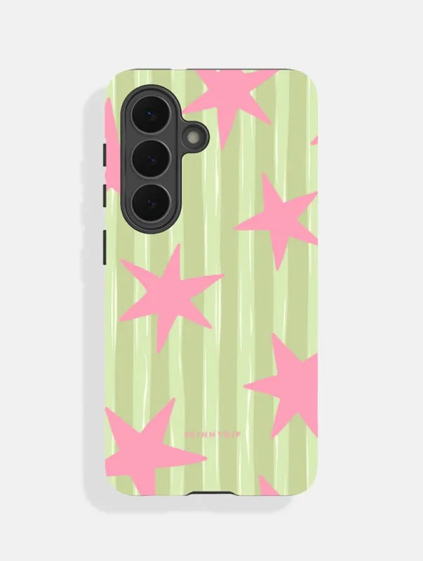 Stars and Stripes Matcha and Pink Ultra Protective Samsung Case made by Skinnydip London