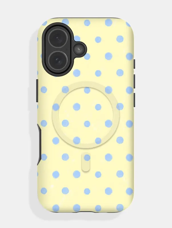 Yellow and Blue Painted Polka Dot Magsafe Ultra Protective iPhone Case made by Skinnydip London