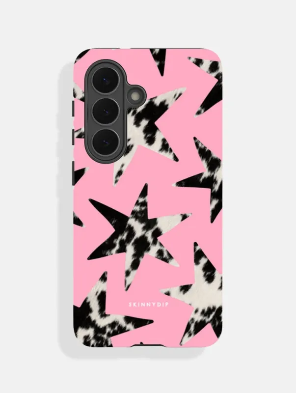 Cow Print Stars Pink Ultra Protective Samsung Case made by Skinnydip London