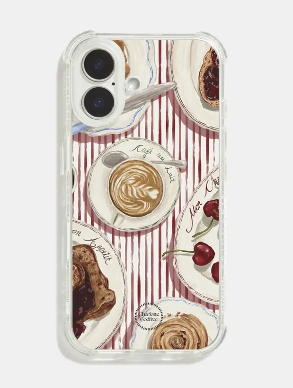 Charlotte Godfree x Skinnydip Breakfast In Paris Shock iPhone Case made by Skinnydip London
