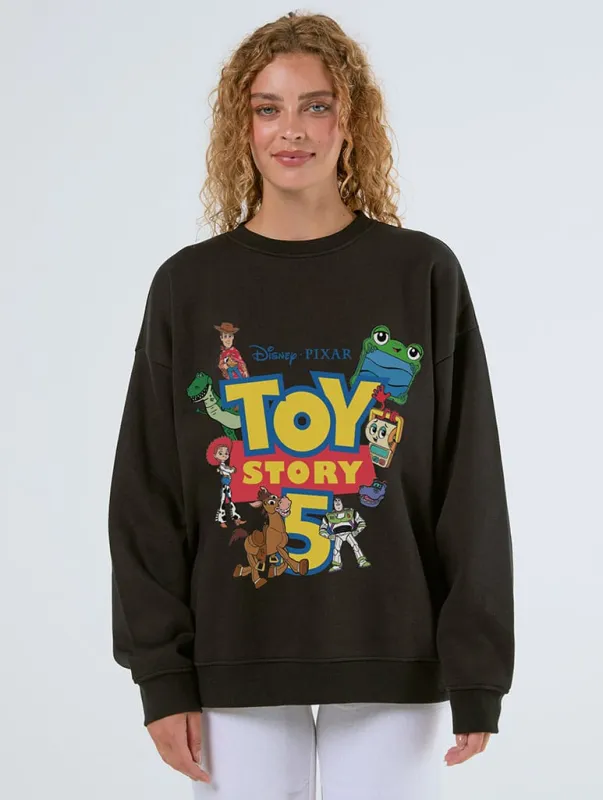 Disney Pixar Toy Story 5 Poster Sweatshirt In Black made by Skinnydip London