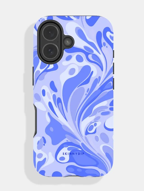 Marble Swirl Blue Ultra Protective iPhone Case made by Skinnydip London