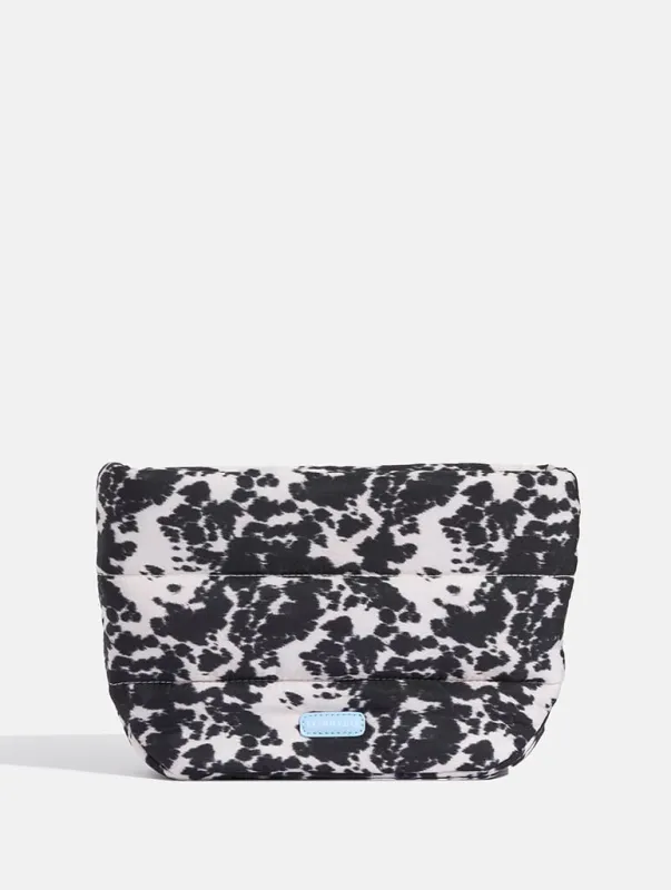Cow Print Pillow Pouch Makeup Bag made by Skinnydip London