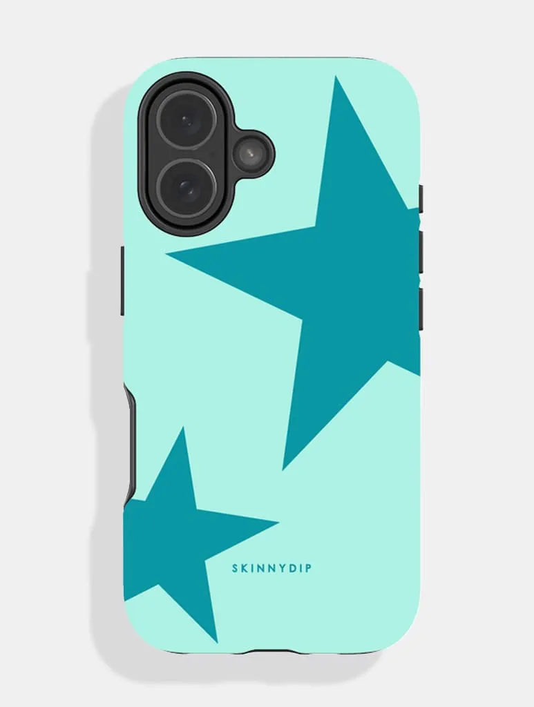 Two Stars Double Turquoise Dark Ultra Protective iPhone Case sold by Skinnydip London