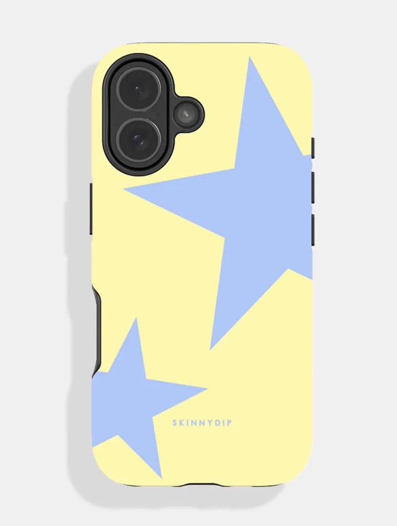 Two Stars Yellow & Dusty Blue Ultra Protective iPhone Case sold by Skinnydip London
