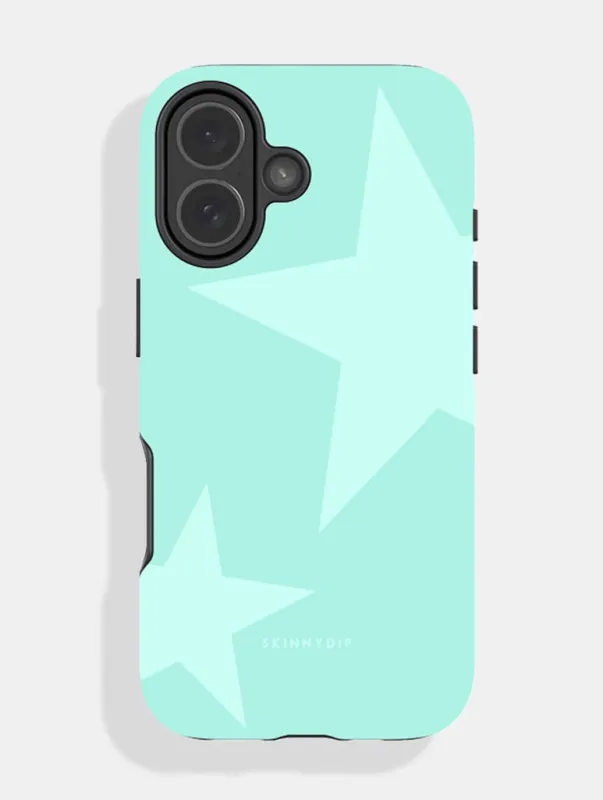 Two Stars Double Turquoise Light Ultra Protective iPhone Case made by Skinnydip London