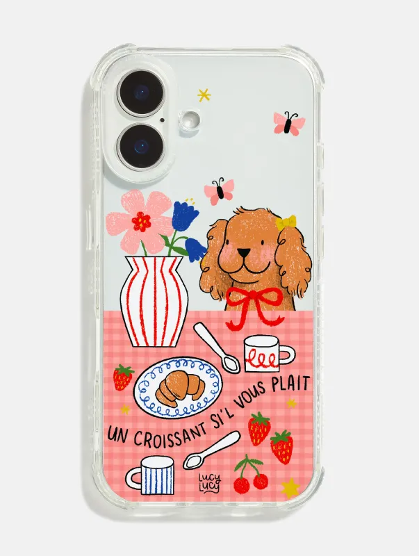 Lucy Lucy Designs x Skinnydip Un Croissant Si’l Vous Plait Shock iPhone Case made by Skinnydip London