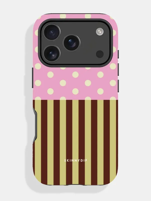 Mixed Pattern Pink Green And Brown Ultra Protective iPhone Case made by Skinnydip London