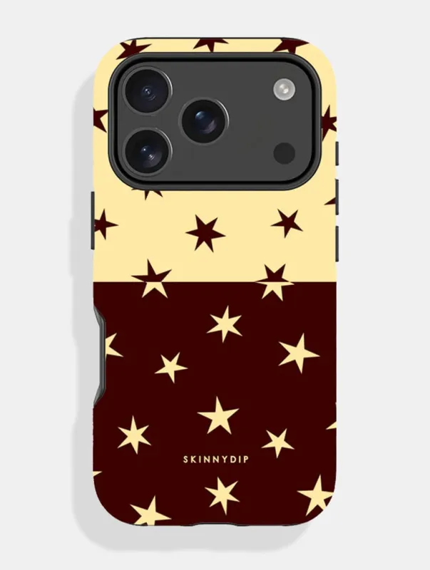 Yellow And Brown Two Tone Star Ultra Protective iPhone Case made by Skinnydip London