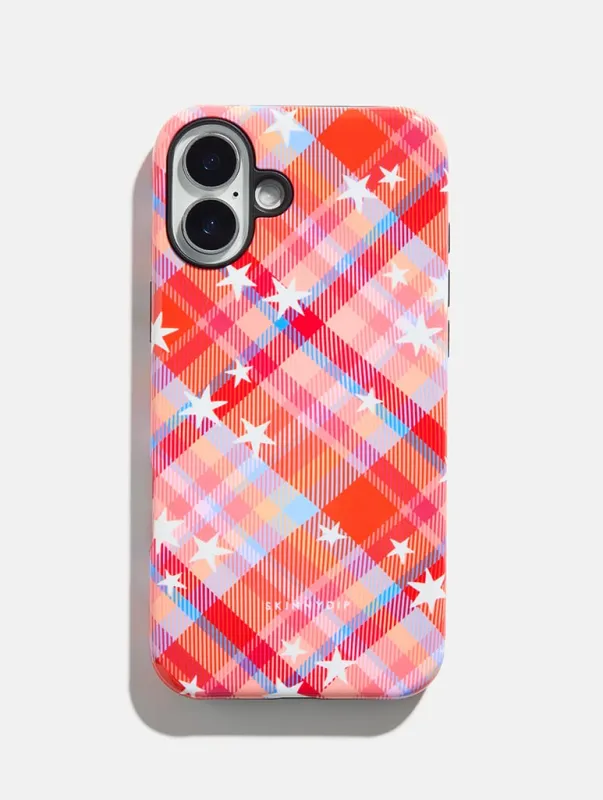 Starry Tartan Autumn Tones Ultra Protective iPhone Case made by Skinnydip London