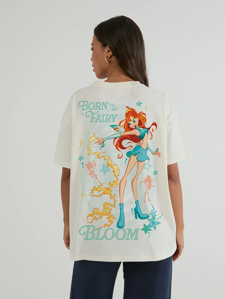 Winx Club x Skinnydip Bloom Born To Be A Fairy T-Shirt In White sold by Skinnydip London