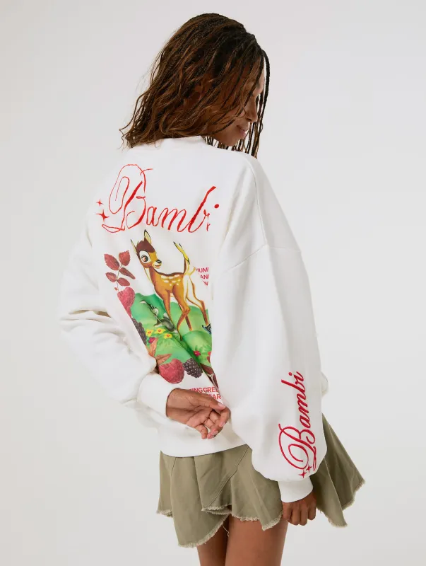 Disney Bambi Berry Sweatshirt made by Skinnydip London