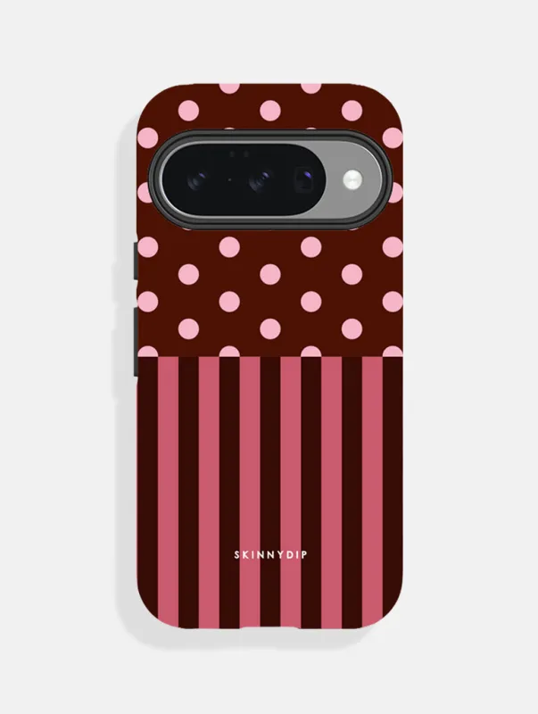 Mixed Pattern Blush And Brown Ultra Protective Google Pixel Case made by Skinnydip London