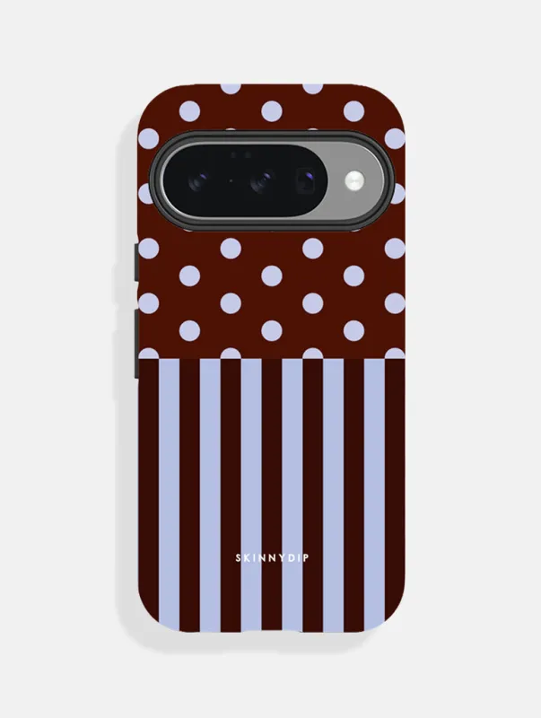 Mixed Pattern Blue And Brown Ultra Protective Google Pixel Case made by Skinnydip London