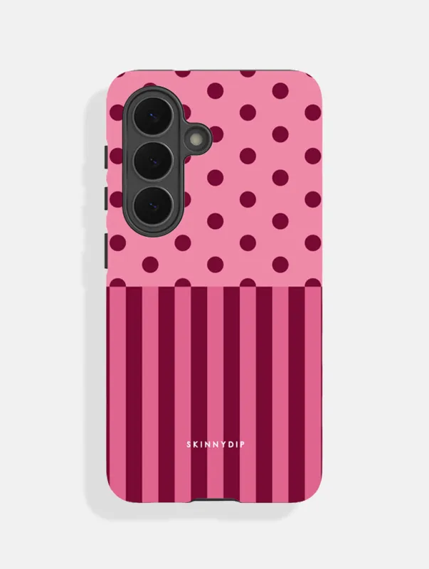 Mixed Pattern Pink And Burgundy Ultra Protective Samsung Case made by Skinnydip London