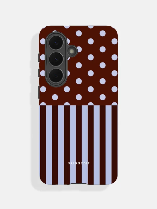 Mixed Pattern Blue And Brown Ultra Protective Samsung Case made by Skinnydip London