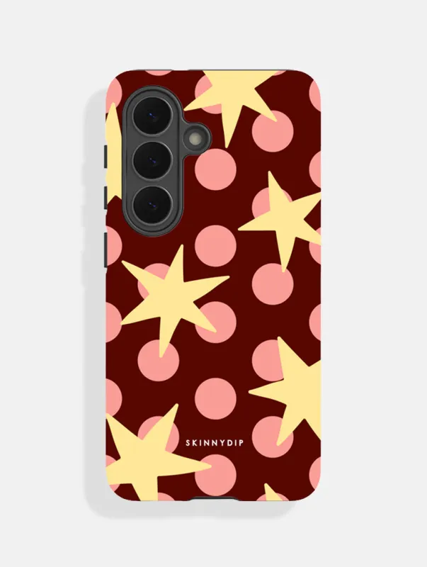 Stars and Spots Pink Yellow And Brown Ultra Protective Samsung Case made by Skinnydip London