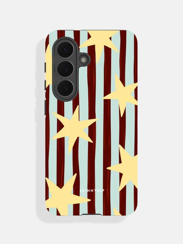Stars and Stripes Blue Brown and Yellow Ultra Protective Samsung Case made by Skinnydip London