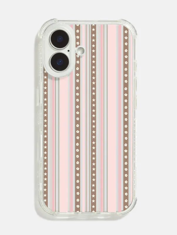 Patterned Stripe Pink & Brown Shock iPhone Case made by Skinnydip London
