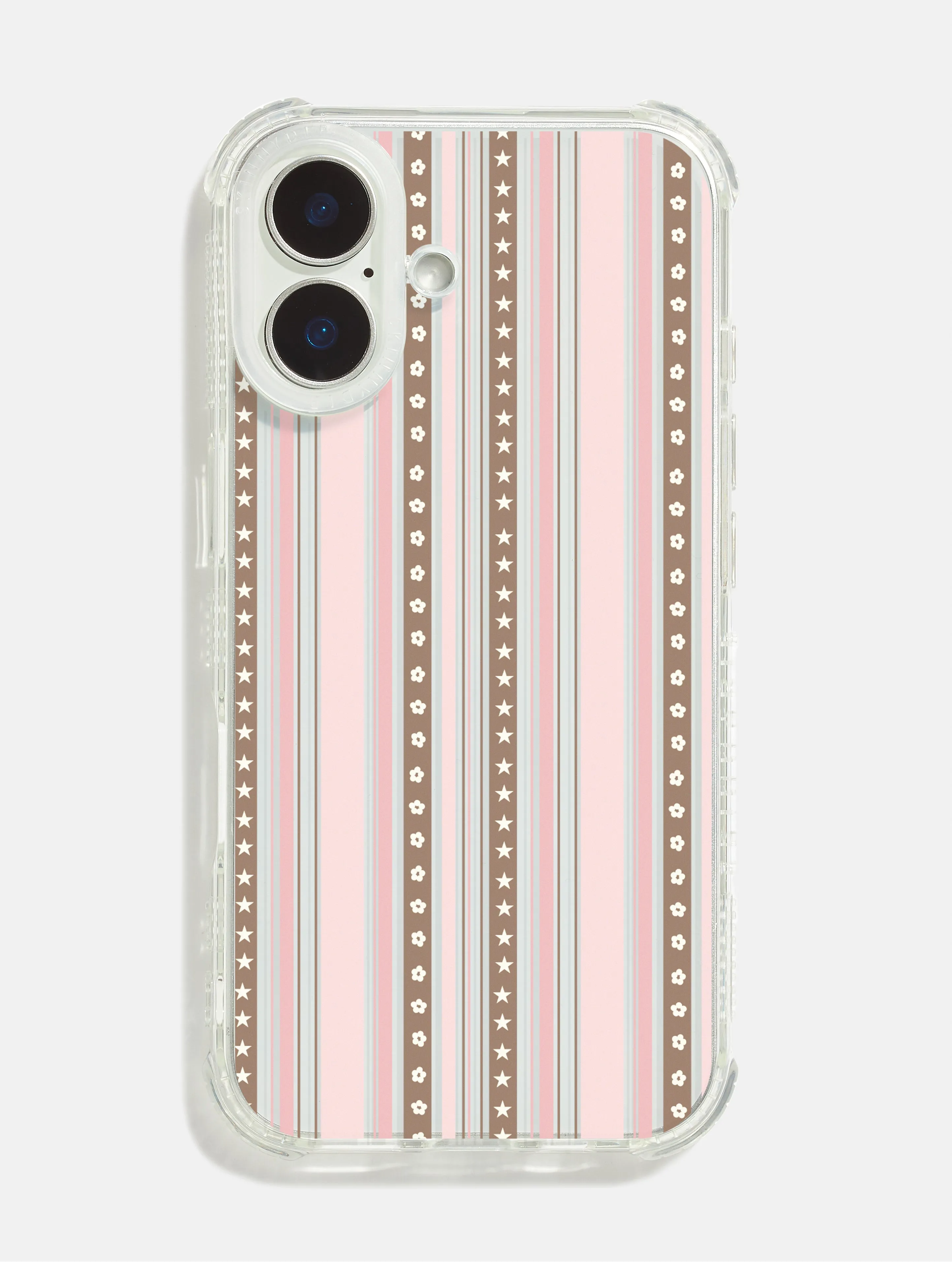 Patterned Stripe Pink & Brown Shock iPhone Case sold by Skinnydip London