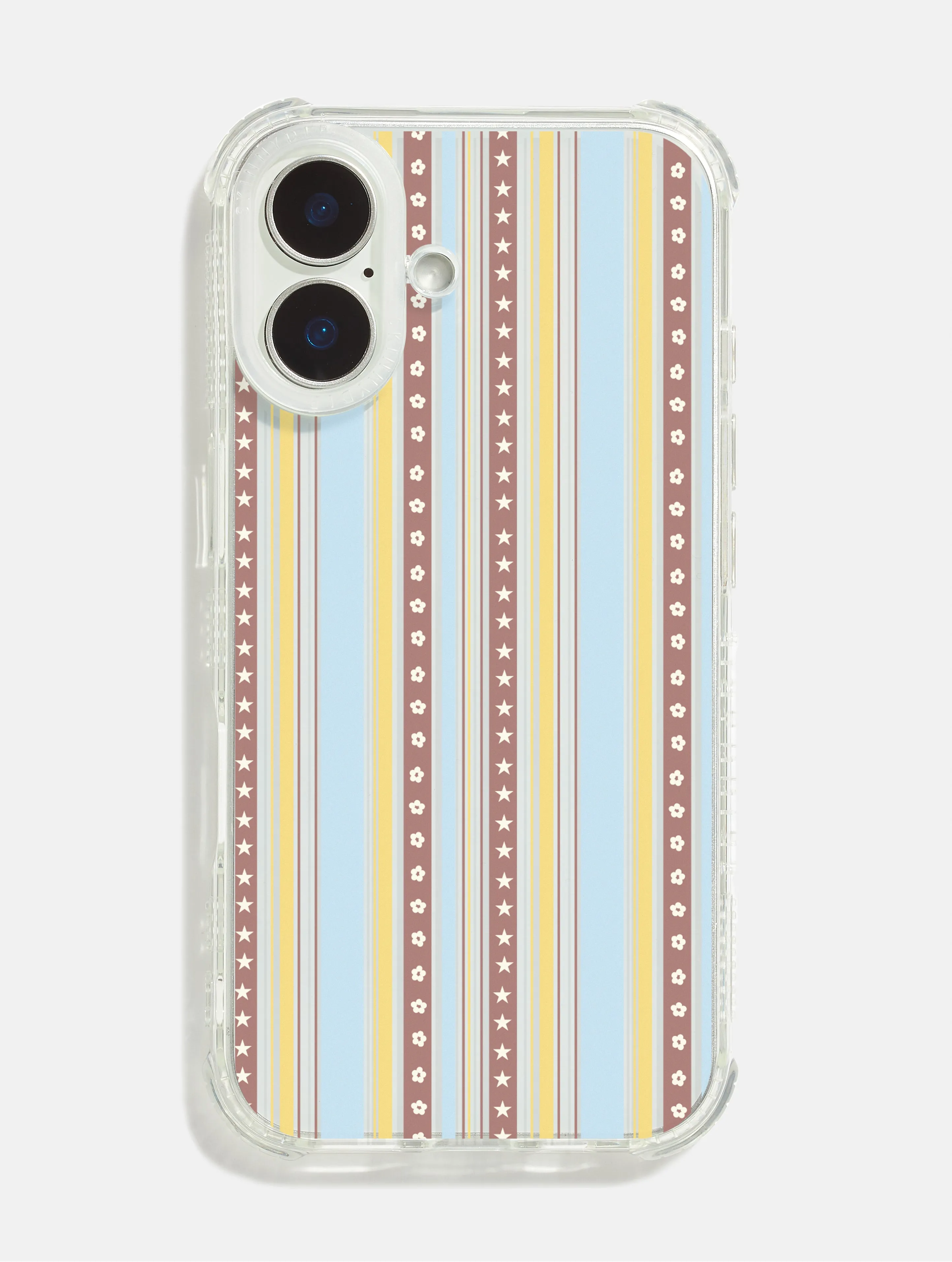Patterned Stripe Yellow Blue & Brown Shock iPhone Case sold by Skinnydip London