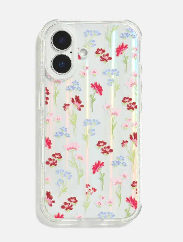 Pink Ditsy Wildflower Holo Shock iPhone Case made by Skinnydip London