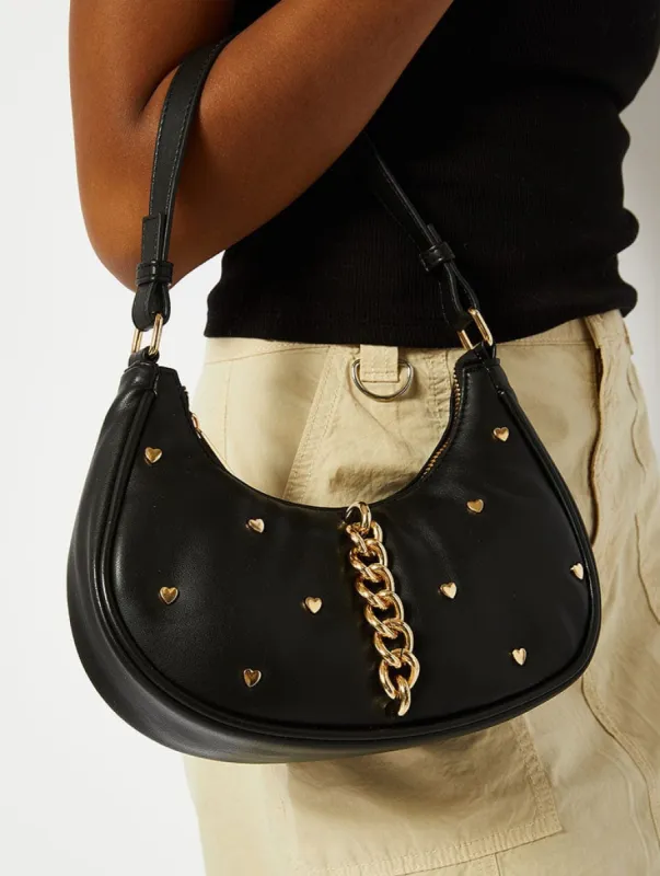 Keily Heart Stud Shoulder Bag made by Skinnydip London