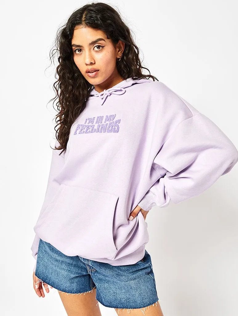 In My Feelings Lilac Oversized Hoodie sold by Skinnydip London product image thumbnail 2