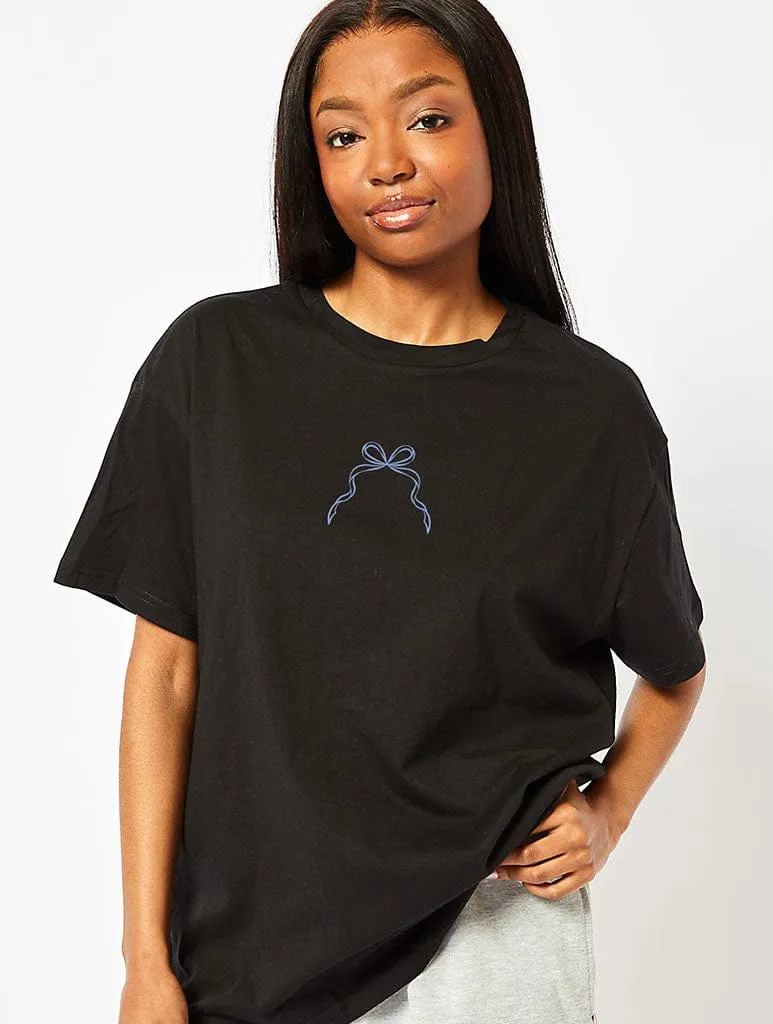Regency Bow T-Shirt In Black sold by Skinnydip London product image thumbnail 2