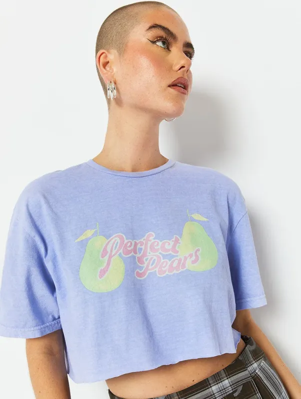 Perfect Pears Blue Crop Top sold by Skinnydip London