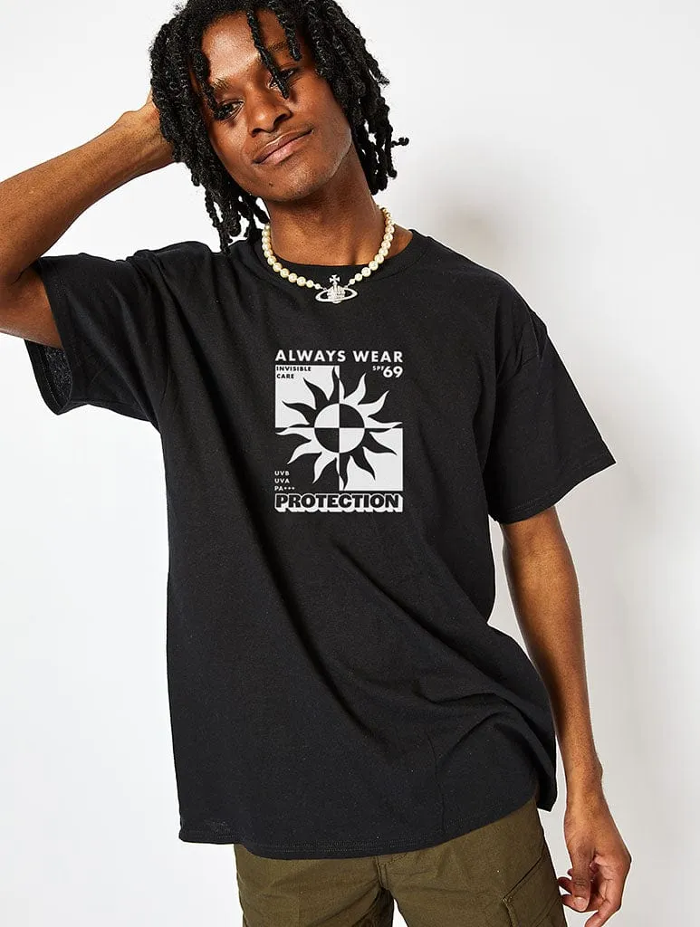 Always Wear Protection T-Shirt in Black sold by Skinnydip London