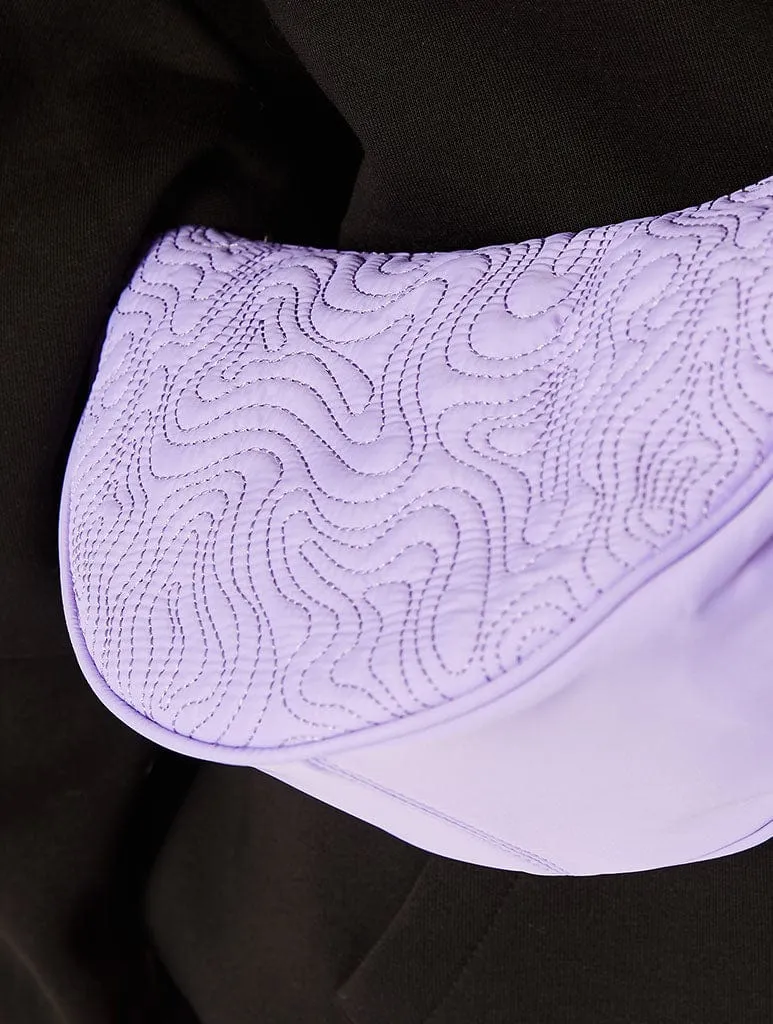 Lilac Swirl Quilted Nylon Hobo Cross Body Bag sold by Skinnydip London product image thumbnail 2