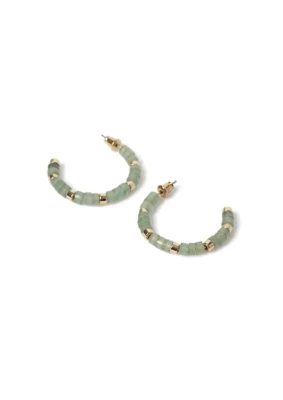Liars & Lovers Green Glass Bead Hoop sold by Skinnydip London