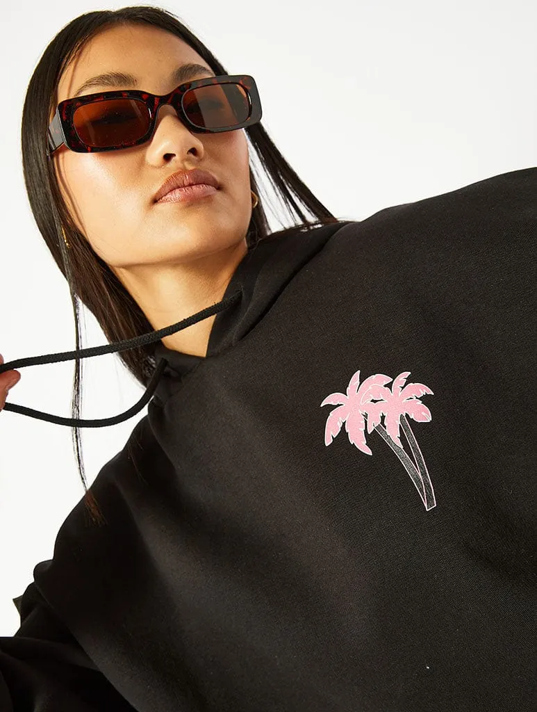 Take It Easy Cat Black Oversized Hoodie sold by Skinnydip London product image thumbnail 3