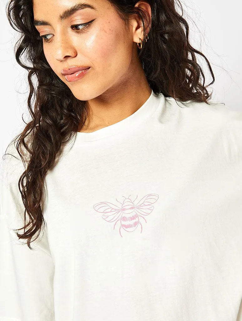 Regency Bee T-Shirt In White sold by Skinnydip London product image thumbnail 2
