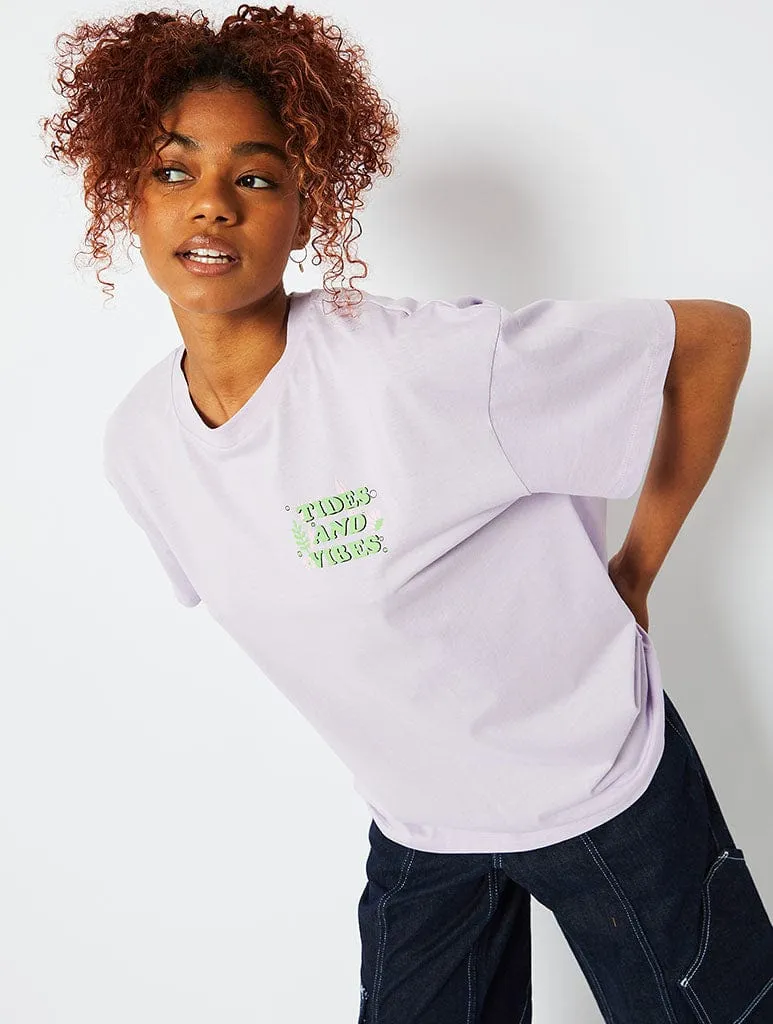 Disney Little Mermaid Lilac Oversized T-Shirt sold by Skinnydip London product image thumbnail 4