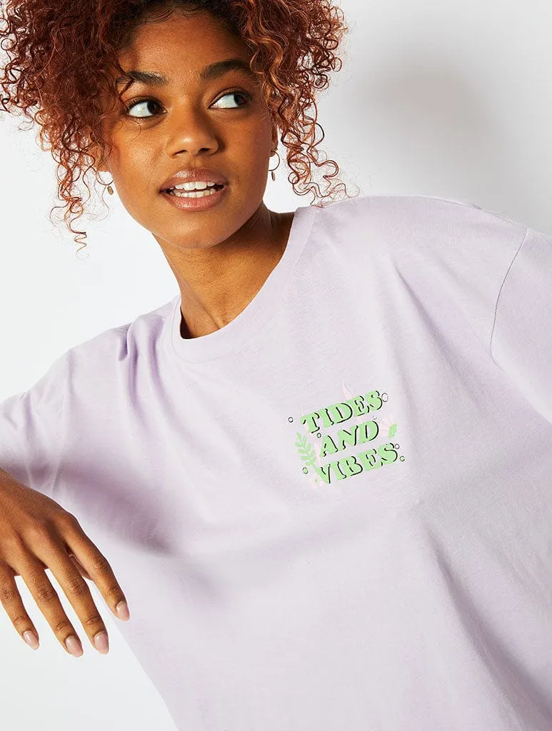 Disney Little Mermaid Lilac Oversized T-Shirt sold by Skinnydip London product image thumbnail 2