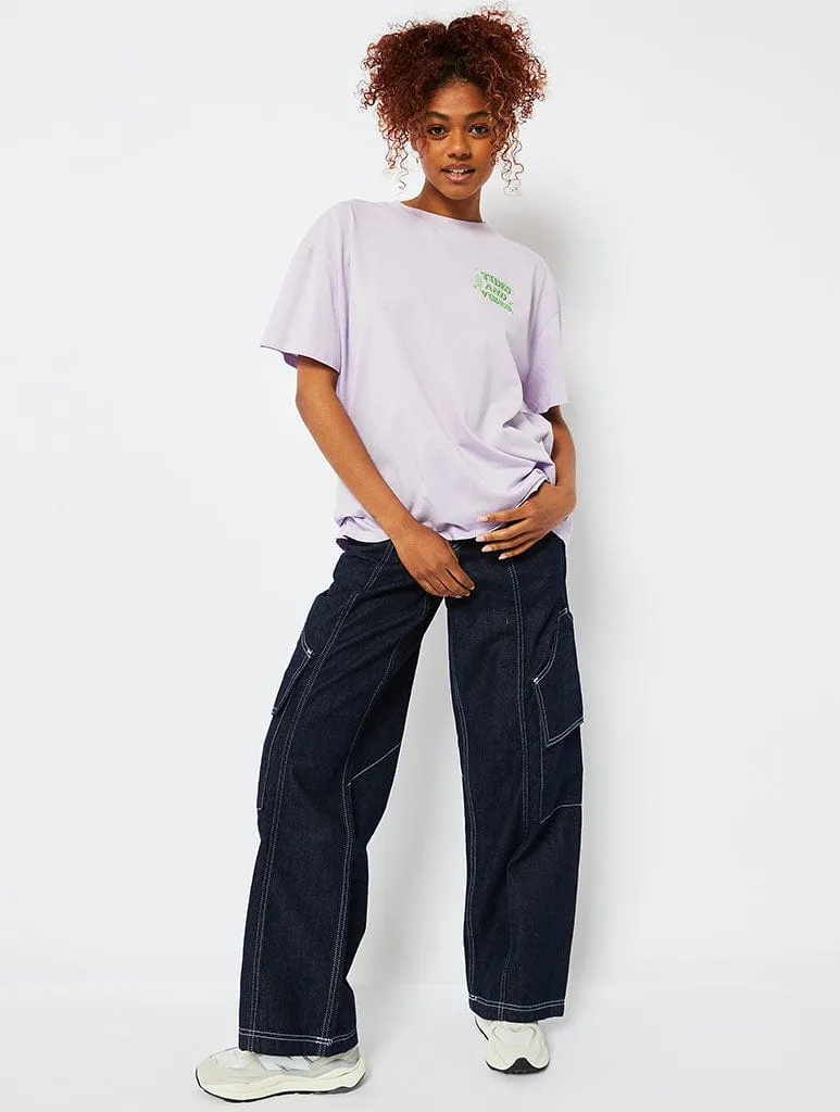 Disney Little Mermaid Lilac Oversized T-Shirt sold by Skinnydip London product image thumbnail 3