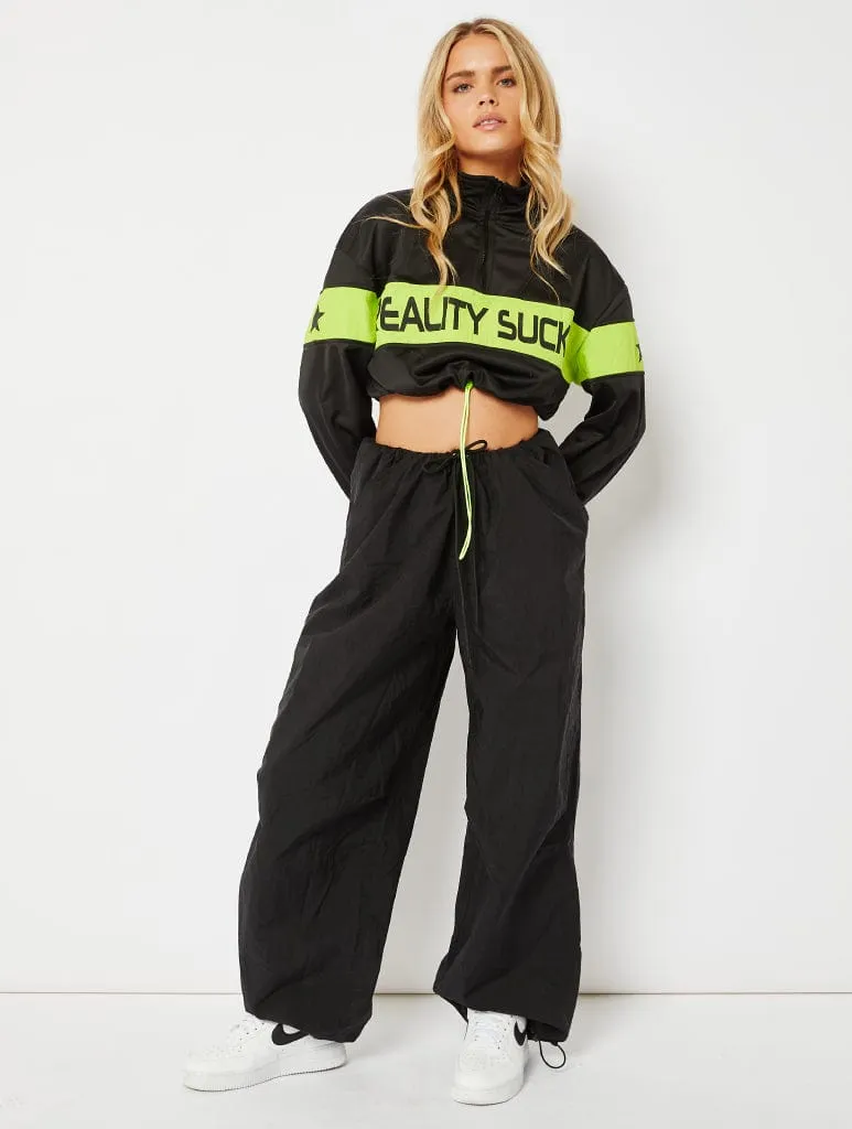 Reality Sucks Half Zip Sweatshirt sold by Skinnydip London product image thumbnail 3