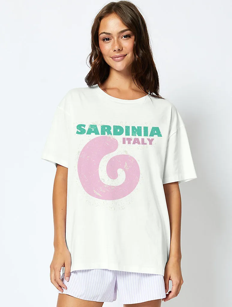 Sardinia T-Shirt in Ecru sold by Skinnydip London
