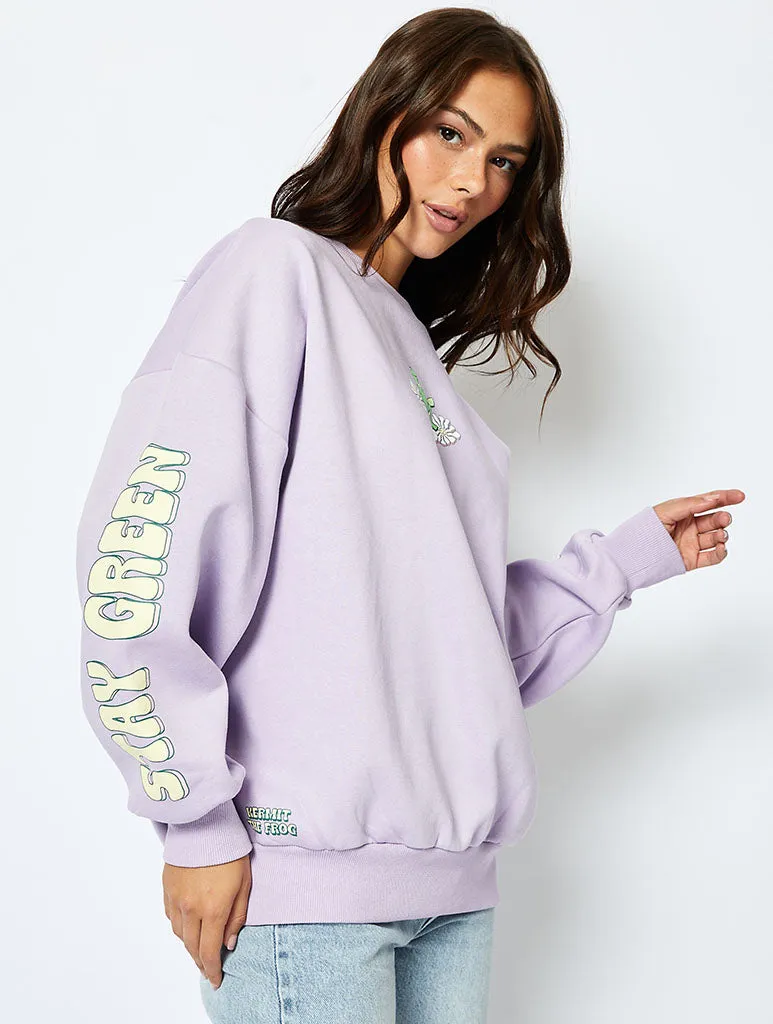 Disney Kermit The Frog Sweatshirt in Lilac sold by Skinnydip London product image thumbnail 4