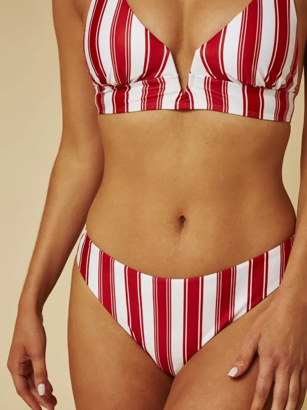 Sydney Red Stripe Bikini Bottoms sold by Skinnydip London