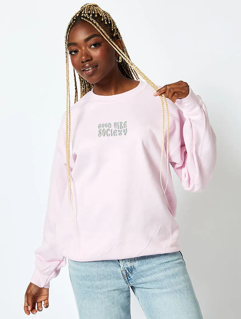 Good Vibe Society Sweatshirt in Pink sold by Skinnydip London product image thumbnail 2