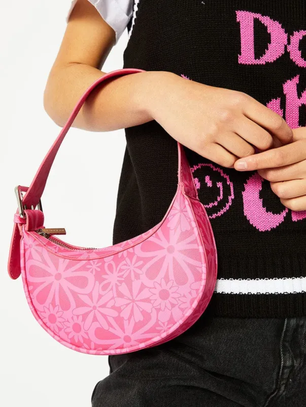 Keeley Pink Floral Print Shoulder Bag made by Skinnydip London