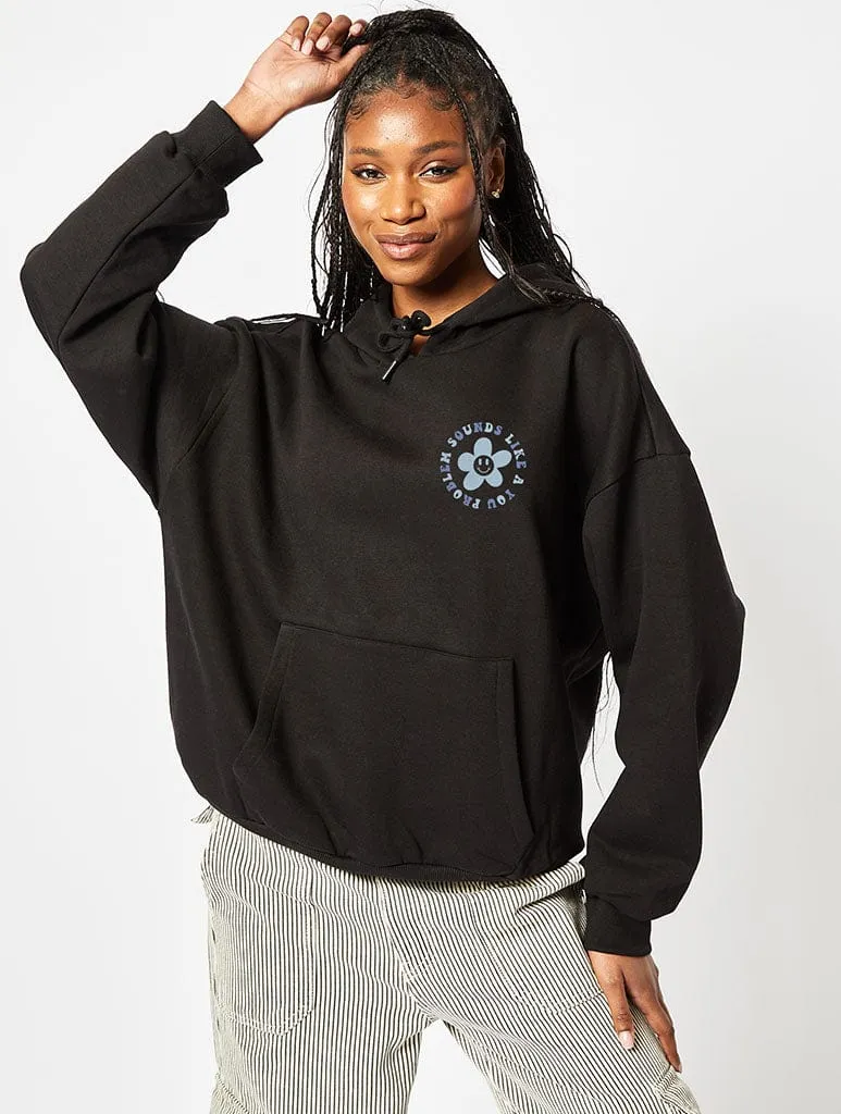 Sounds Like A You Problem Oversized Hoodie in Black sold by Skinnydip London product image thumbnail 2
