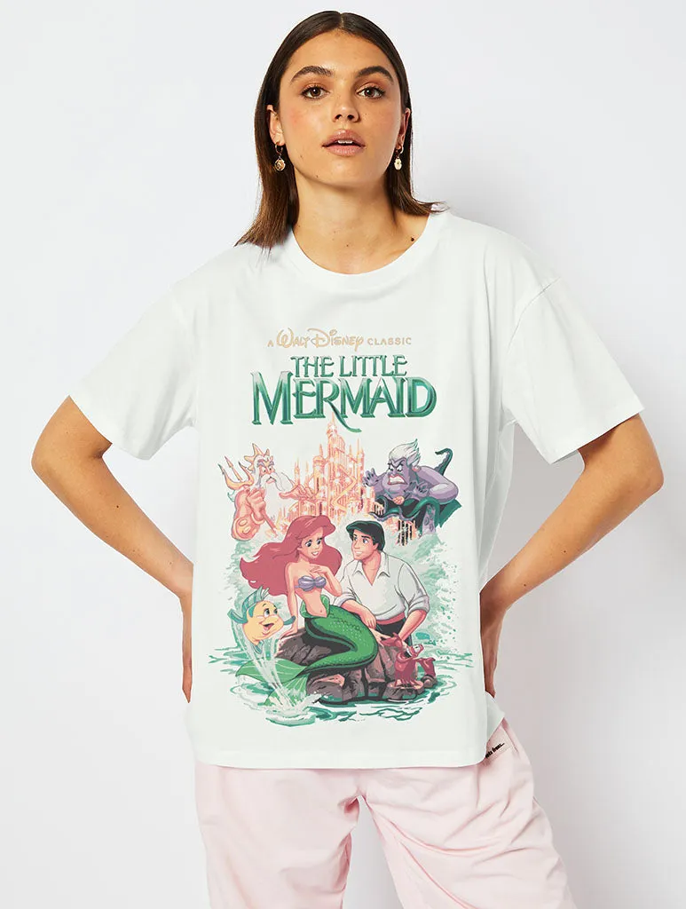 Disney Little Mermaid Poster T-Shirt in Ecru sold by Skinnydip London