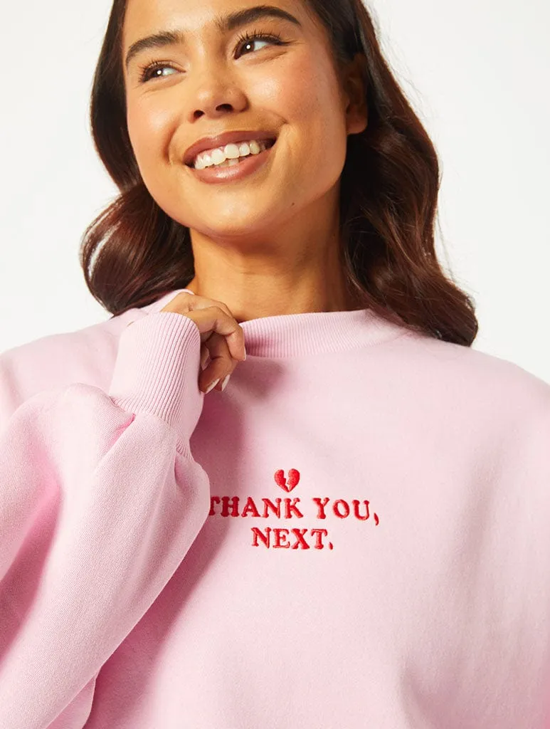 Thank You Next Pink Oversized Sweatshirt sold by Skinnydip London product image thumbnail 3